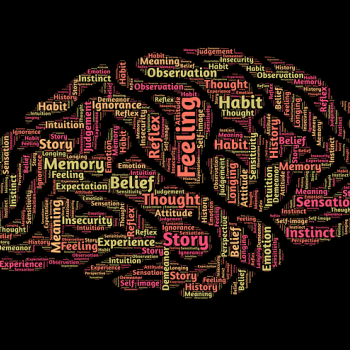 Word cloud in a shape of the brain 