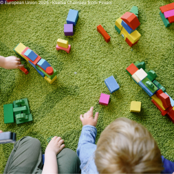 kids playing with building blocks